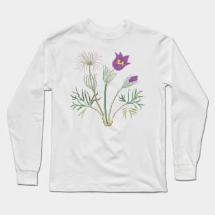 South Dakota State Flower Pasqueflower Long Sleeve T-Shirt